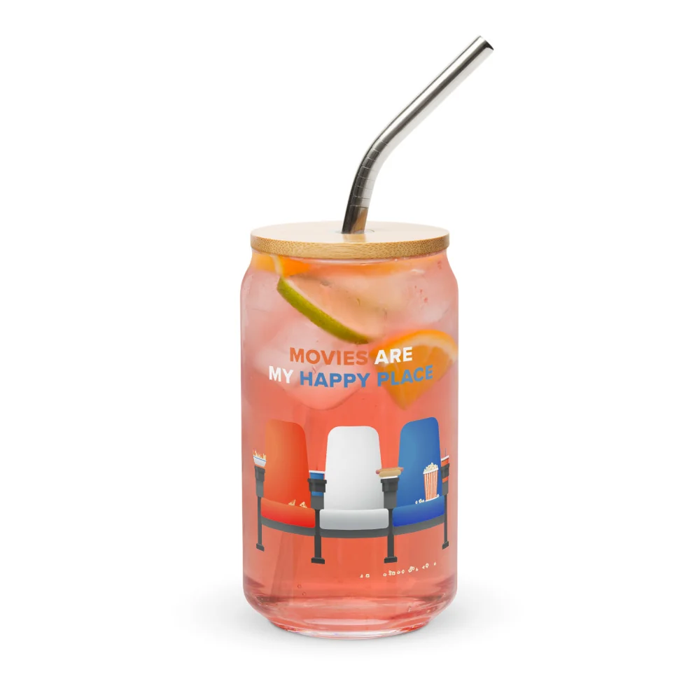 Fandango Movies Are My Happy Place Can-Shaped Glass - Image 3