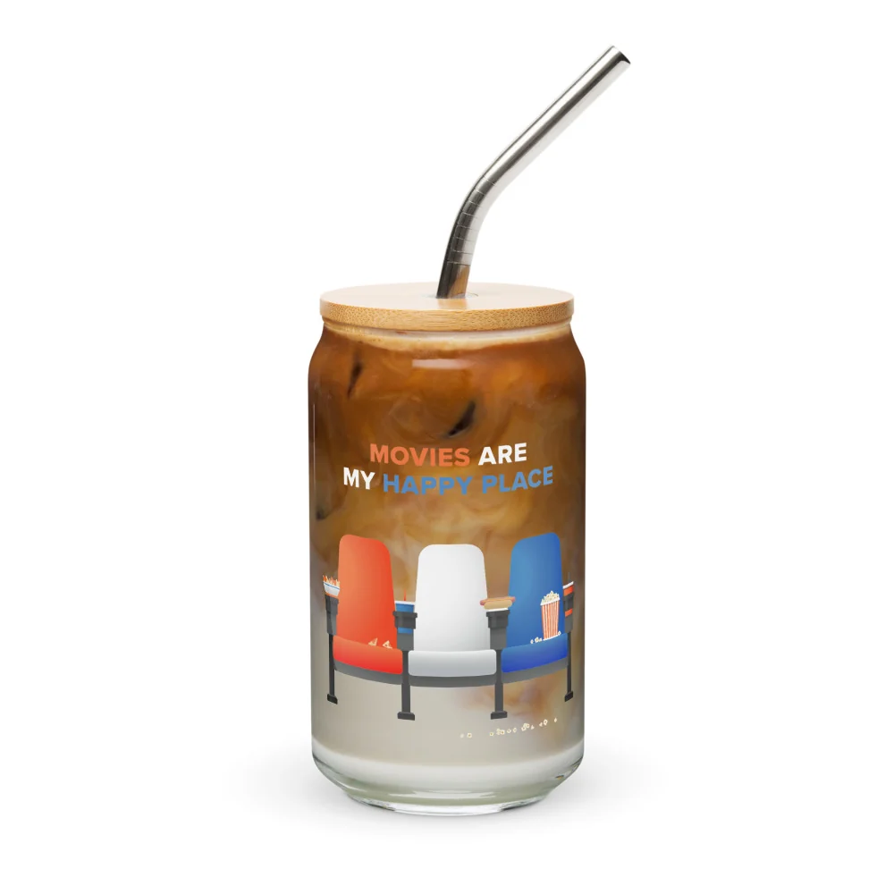 Fandango Movies Are My Happy Place Can-Shaped Glass - Image 4